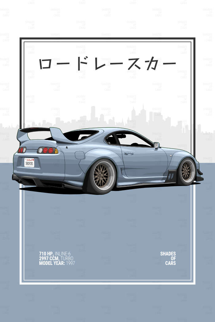 ロードレースカー ("Road Racecar") | JDM Automotive Poster