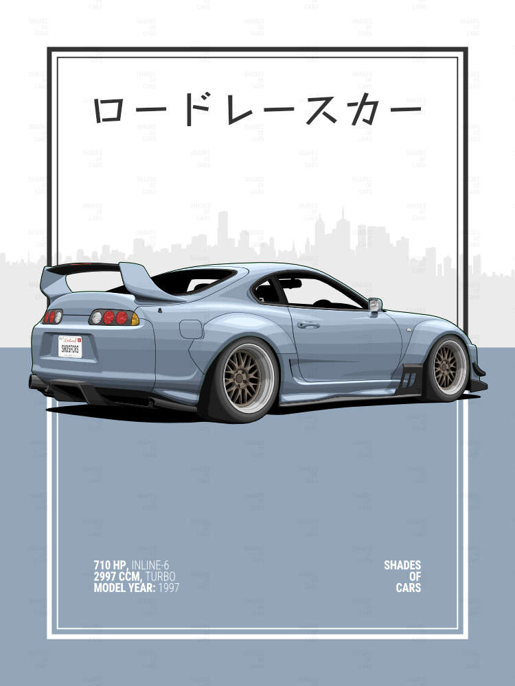 ロードレースカー ("Road Racecar") | JDM Automotive Poster