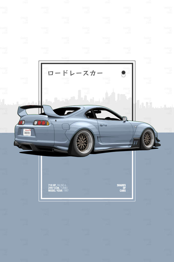 ロードレースカー ("Road Racecar") | JDM Automotive Poster