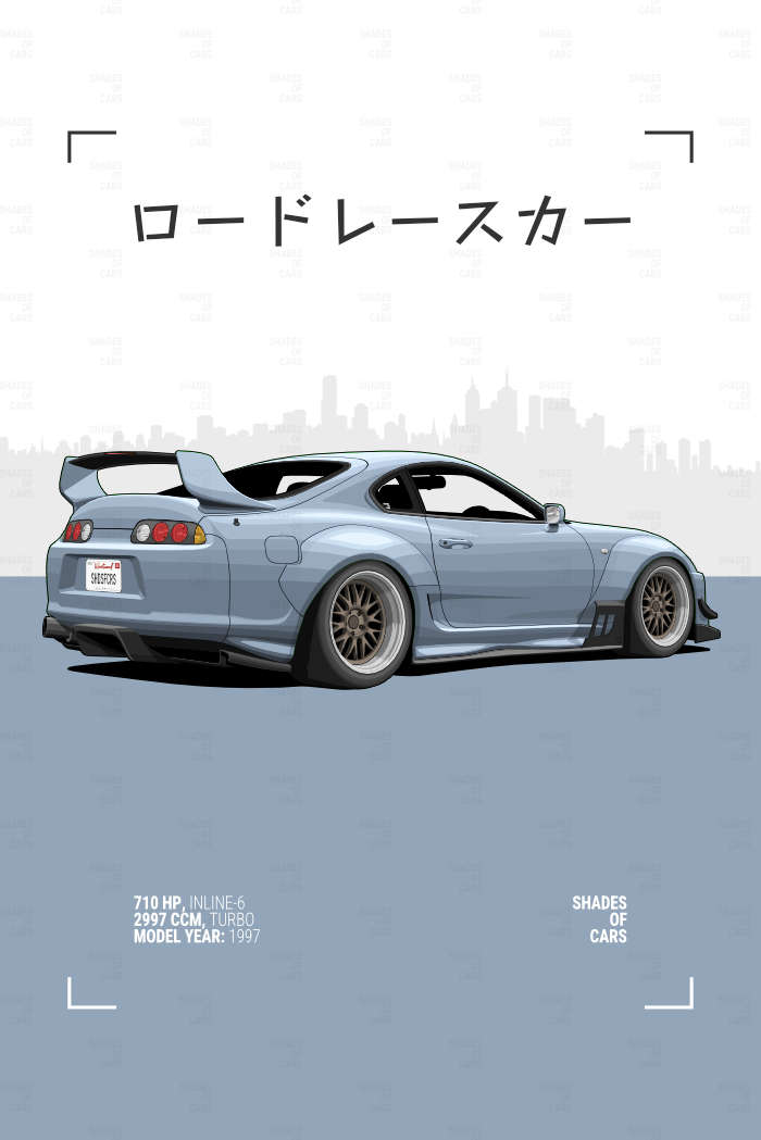 ロードレースカー ("Road Racecar") | JDM Automotive Poster