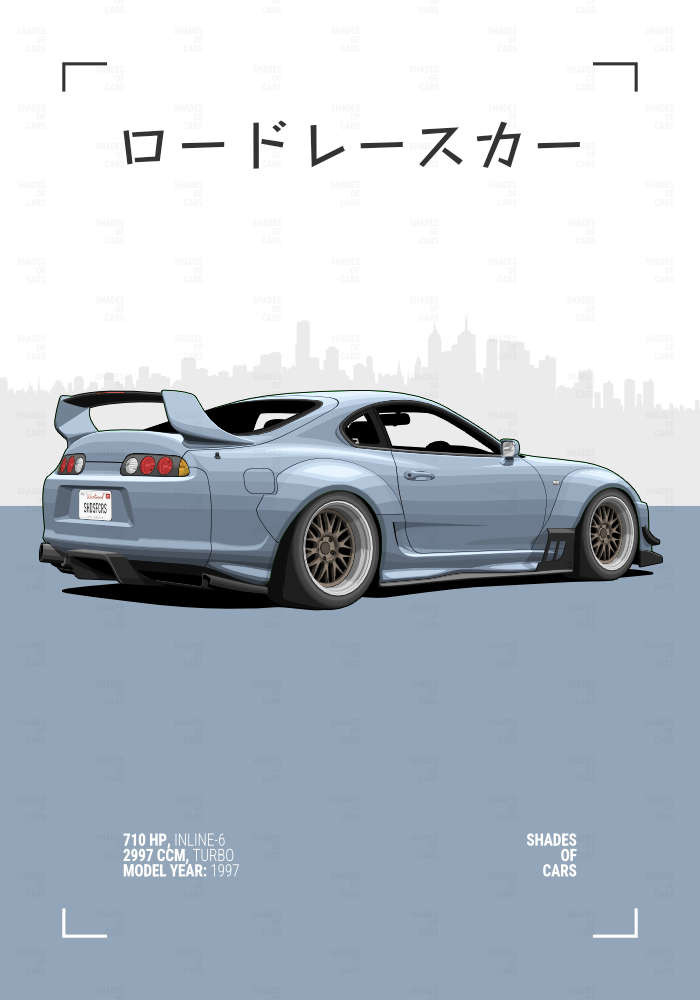 ロードレースカー ("Road Racecar") | JDM Automotive Poster