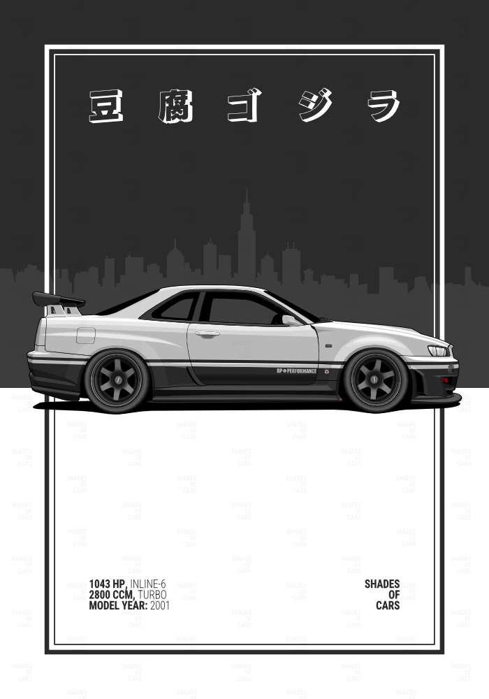豆腐ゴジラ ("Tofu Godzilla") | JDM Automotive Poster