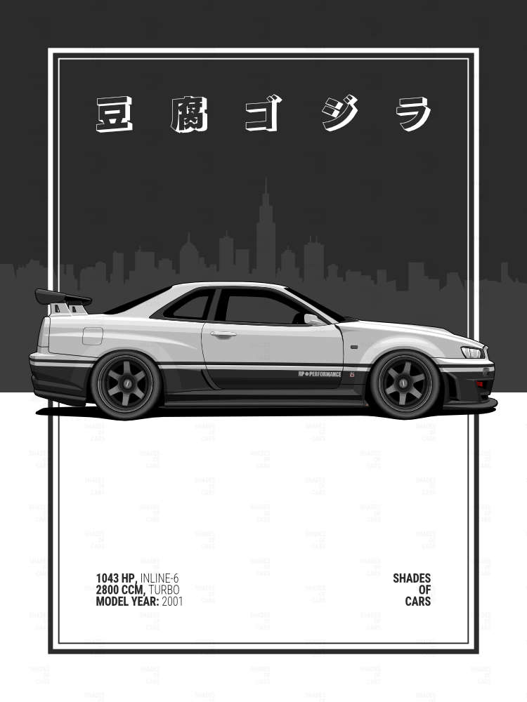 豆腐ゴジラ ("Tofu Godzilla") | JDM Automotive Poster