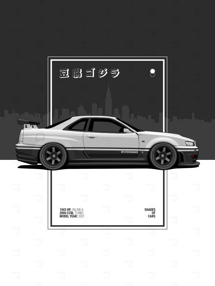 豆腐ゴジラ ("Tofu Godzilla") | JDM Automotive Poster