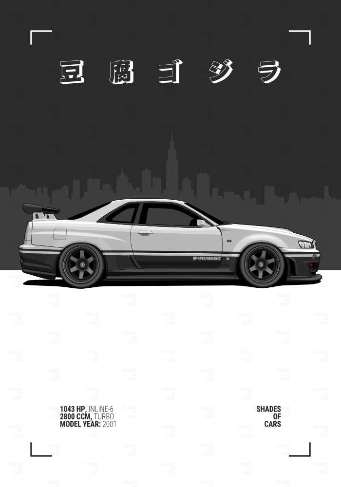 豆腐ゴジラ ("Tofu Godzilla") | JDM Automotive Poster