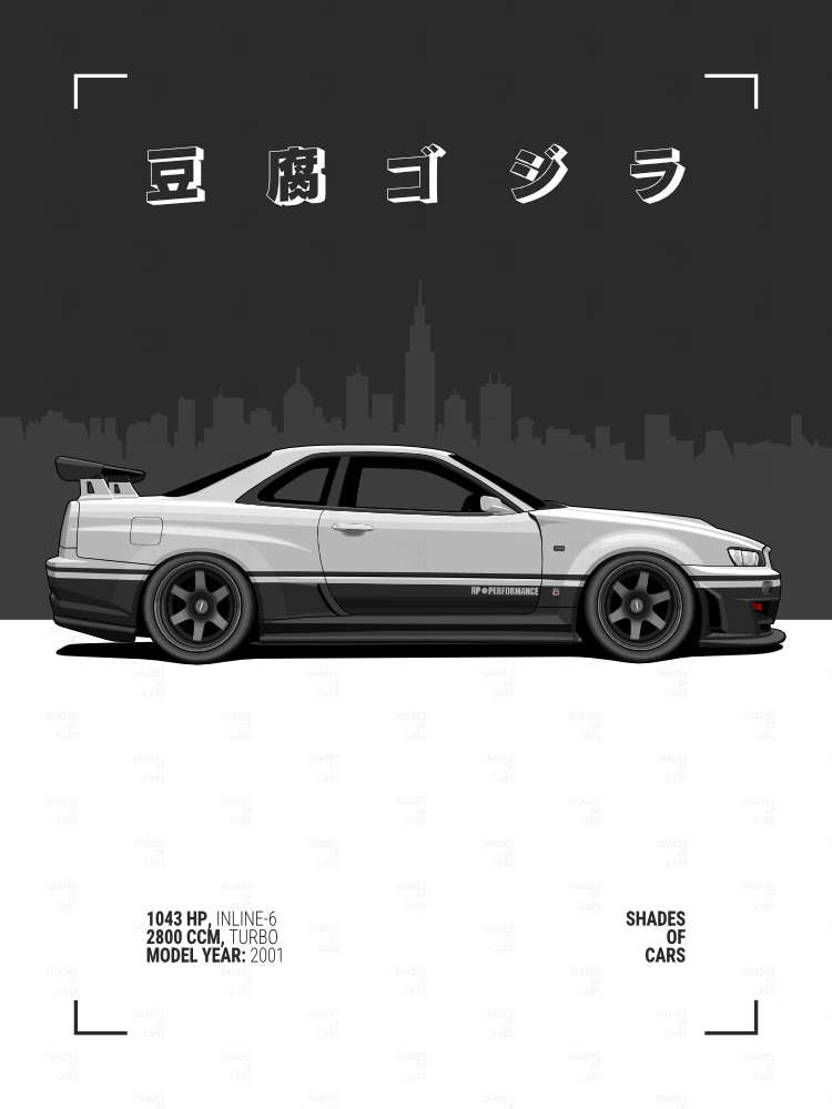 豆腐ゴジラ ("Tofu Godzilla") | JDM Automotive Poster
