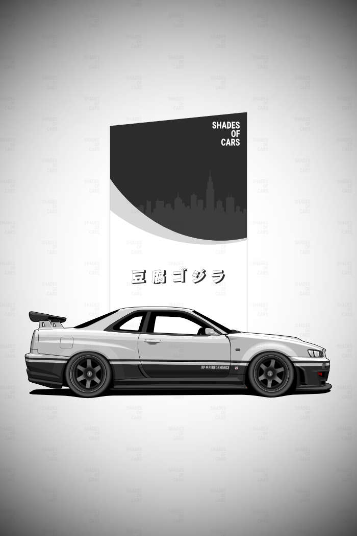 豆腐ゴジラ ("Tofu Godzilla") | JDM Automotive Poster