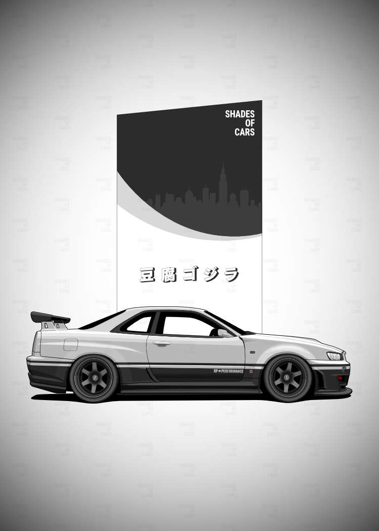 豆腐ゴジラ ("Tofu Godzilla") | JDM Automotive Poster