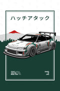 ハッチアタック ("Hatch Attack") | JDM Automotive Poster