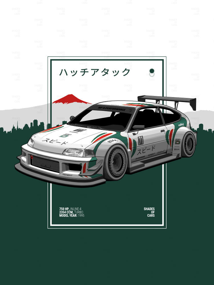 ハッチアタック ("Hatch Attack") | JDM Automotive Poster