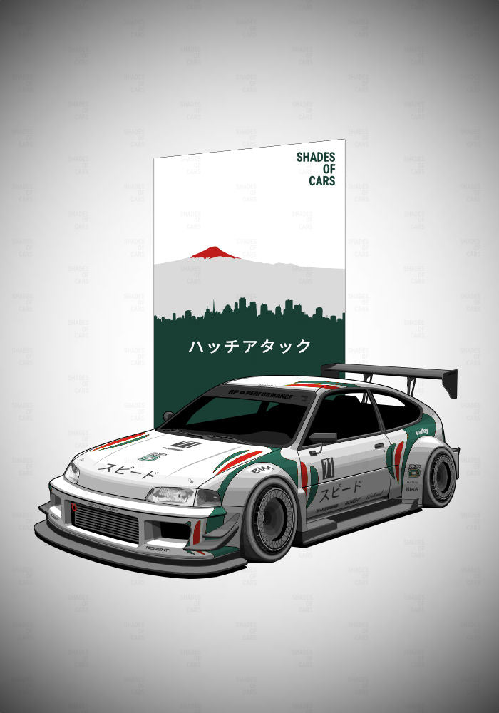 ハッチアタック ("Hatch Attack") | JDM Automotive Poster