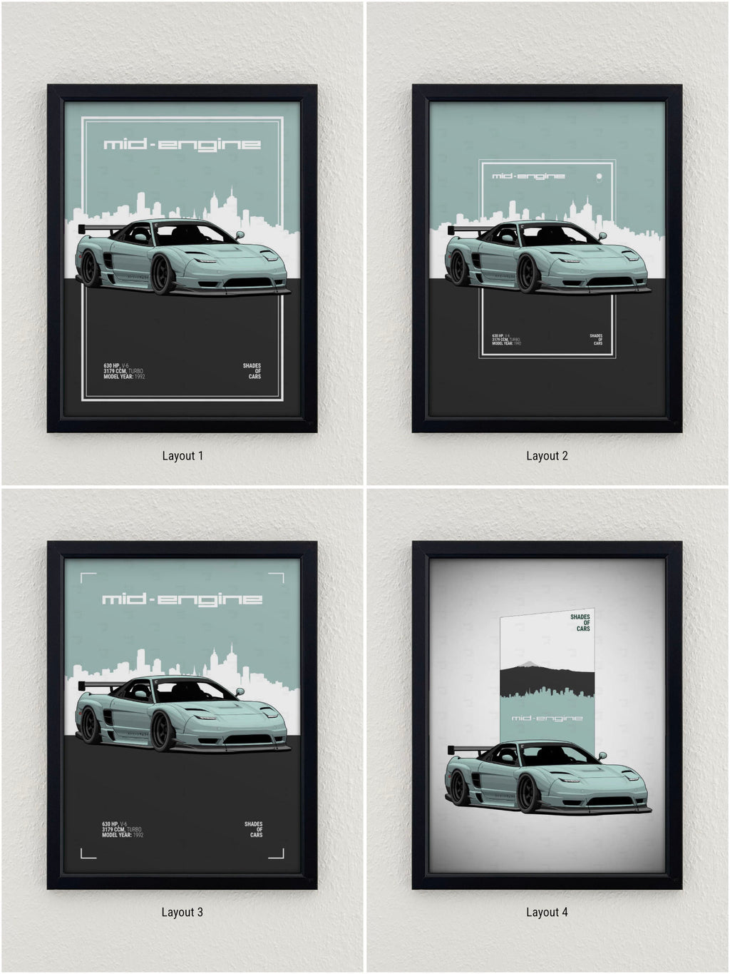 MID-ENGINE | JDM Automotive Poster
