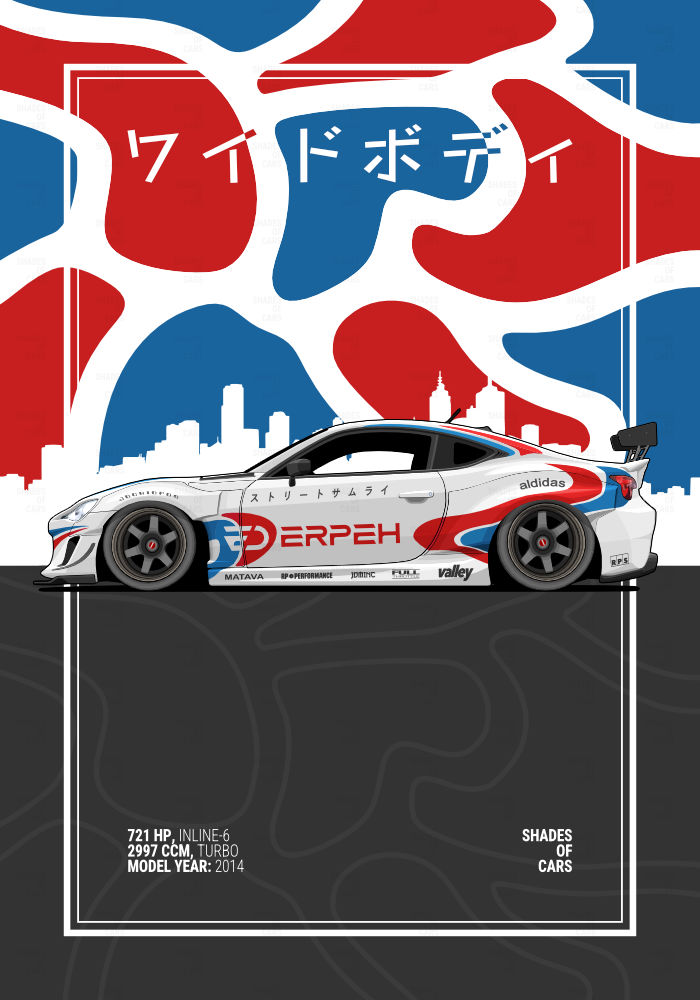 ワイドボディ ("Widebody") | JDM Automotive Poster