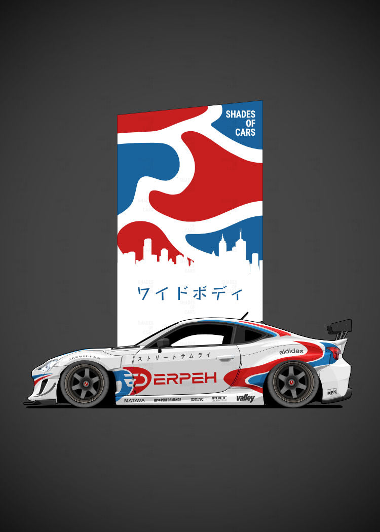 ワイドボディ ("Widebody") | JDM Automotive Poster