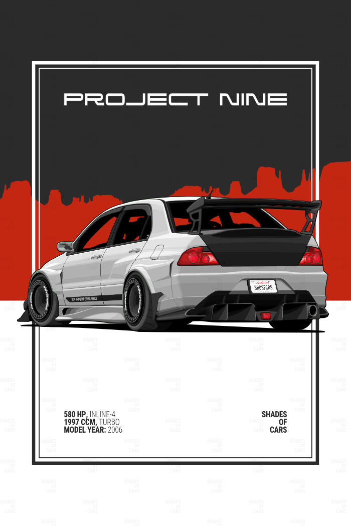 Project Nine | JDM Automotive Poster